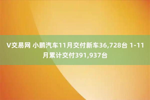 V交易网 小鹏汽车11月交付新车36,728台 1-11月累计交付391,937台
