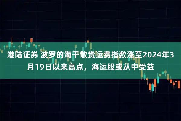 港陆证券 波罗的海干散货运费指数涨至2024年3月19日以来高点,海运股或从中受益